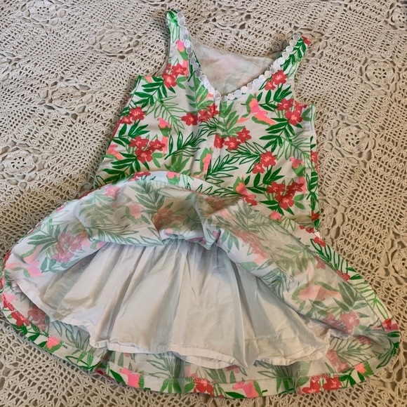 Janie and Jack Spring Dress size 5 pink green zip - Picture 7 of 7